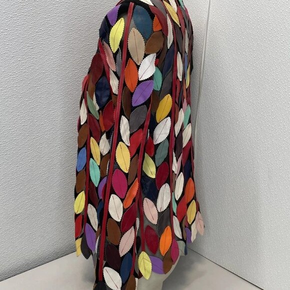 Belgin Francis Women’s Jacket Classic Leaf Design Leather Size XL Multicolor - Picture 4 of 9